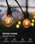 Brightown Outdoor String Lights, 29FT G40 LED IP65 Waterproof Patio Lights