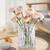 Aoderun Glass Vase Crystal Vase Heavy Duty Large Flower Vase for Dining Table Kitchen Office Home Shelf Wedding Living Room Centerpieces(Clear)