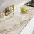 FunStick 36"x200" Thick Gold Beige Marble Contact Paper Peel and Stick Countertops for Kitchen Cabinet Wallpaper Waterproof Removable Marble Wall Paper Vinyl Wrap for Bathroom Counter Tops Table Desk