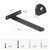 Mkono 4 Pack Shelf Brackets, 6 Inch Hidden Floating Black Metal L Brackets