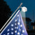 Flag Pole Light Solar Powered Outdoor Top Mounted Flagpole Solar Light, Metal Clamps Fits 1”to 1.5”Flagstaff , Brightest Flagpole Lights 13 LED Dusk to Dawn for Wall-Mount Spinning Flag Poles White Y