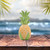 Wowser Yellow and Green Carved Wood Tropical Pineapple, Freestanding Beach Décor, 15 Inches