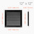 HVAC OV 12" x 12" Inch Black Galvanized Steel Vent Cover - Square Industrial Air Vent Louver for Wall, House, Garage - Wire Screen Mesh Louver Grille - Soffit Exhaust Vent, Dryer Vent Cover