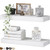 QEEIG Bathroom Floating Shelves for Wall (White, Set of 2, 15.7")