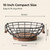 WILDMOS Fruit Basket,black Wire Basket with Acacia Wood Base,large Fruit Bowl for Countertop,black Baskets for Fruits, Breads, Vegetables Storage. (10-inch)