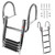 4 Step Boat Ladder, Stainless Steel Pontoon Ladder Heavy Duty with Pedal Hand Railing, Telescoping Boat Ladder Folding for Boat Yacht Dock Swimming Pool