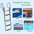 4 Step Boat Ladder, Stainless Steel Pontoon Ladder Heavy Duty with Pedal Hand Railing, Telescoping Boat Ladder Folding for Boat Yacht Dock Swimming Pool