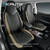 PIC AUTO Leather Car Seat Covers, Sports Carbon Fiber & Mesh Design, High-Back Two Front Set, Waterproof Automotive Seat Covers, Airbag Compatible, Universal Fit for Most Cars (Black & Beige)