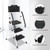 3 Step Ladder with Handrails & Attachable Tool Bag, 500 lbs Folding Step Stool Ladder, Wide Non-Slip Pedal for Kitchen Pantry Home Office, White