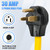 NEMA 6-50P to L6-30R Welder Cord Adapter, ZDHQLHJ 50 Amp 6-50P Male Plug to 30 Amp L6-30R Locking Connector Female Receptacle, Welder Dryer Generator EV Charger Power Cord Adapter