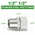 TAISHER 2PCS 304 Stainless Steel Flexible Movable Connector, 1/2" Male for Sprayer, Angled Valve, Shower Arm