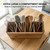 Dstuff Wooden Utensil Holder for Kitchen Counter - Extra Large Kitchen Utensils Holder & Organizer for Countertop - Acacia Wood Cooking Spoon Holder Crock (4 Compartments)