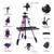 PATIKIL Artist Easel Stand, Paint Easel for Canvas Painting with Detachable Tray, Metal Tripod Easel Adjustable Height from 20 to 61 Inch for Table-Top/Floor Painting Drawing, Purple