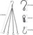 Heybe Swivel Hanging Basket Chains 23 Inches 4 Leads Hanging Chains Flower Pot Hanger Replacement Plant Hangers for Planters and Lanterns, Pack of 3 (4 Legs-Swivel)