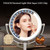 Professional 8.5" Large Lighted Makeup Mirror with Brighter Lights, 1X/10X True HD Magnifying Mirror with 3 Color Dimmable Lights, 90 Shadowless LEDs, 360°Swivel Seamless Vanity Mirror, Pearl Nickel