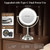 Professional 8.5" Large Lighted Makeup Mirror with Brighter Lights, 1X/10X True HD Magnifying Mirror with 3 Color Dimmable Lights, 90 Shadowless LEDs, 360°Swivel Seamless Vanity Mirror, Pearl Nickel
