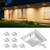 FALOVE 8 Pack Warm White Solar Power Gutter Mount Lights Outdoor Waterproof