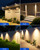 FALOVE 8 Pack Warm White Solar Power Gutter Mount Lights Outdoor Waterproof