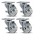 CWfutureparts 3" Caster Wheels Heavy Duty 1400 lbs，Swivel Casters Set of 4, Industrial Plate Casters, Semi Steel Cast Iron Wheels for Furniture,Workbench (4 Brakes)