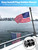 Boat Flag Pole, Pontoon Boat Accessories Flag Pole Kit, 60 in Flag Pole with 12”x18” American Flag, Adjustable Holder Mount, Tangle Free Rings, Metal Black Marine Flags Pole Fit 0.5”-1.1” Yacht Rails