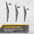 CAT C2.0 Wiper Blades (3-Pack), Front or Rear Wiper Blades for Cars SUVs Trucks, Direct OEM Replacement, Heavy Duty Streak-Free All Seasons Silent Crystal Clear Easy Installation - 16" + 16" + 12"