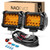 NAOEVO 4 Inch LED Pod Lights, Amber Fog Lights with 2-Lead Wiring Harness