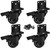 8T8 2" Side Mount Caster Wheels Heavy Duty Set of 4, L Shaped Plate Swivel Casters with Brakes, Silence Rubber Wheels for Furniture, Kitchen Cabinet, Baby Bed, Table, Loading Capacity 400 Lbs