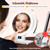 B Beauty Planet Magnifying Mirror with Light 30X, 2000mAh 1X/ 30X Magnifying Makeup Mirror with Standable Base & Tweezers, 3 Color Modes with Adjustable Brightness& Smart Display, Foldable for Travel