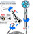 High Pressure Handheld Turbo Fan Shower Kit, 360° Rotatable Filtered Shower Head with Pause Switch, Extra Hose, Bracket, Cotton Filters & Bath Loofah
