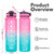 Hyeta Water Bottle with Straw & Time Marker, Plastic 32oz Leakproof