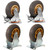 Ycvsad 5 inch Caster Wheels Heavy Duty casters Set of 4,Rubber Swivel Caster Quiet Anti-Skid with Brake 360 Degree Double Ball Bearing Castors(2PCS Fixed Caster Wheels 2PCS Swivel Casters with Brake)
