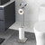 FEILERN Toilet Paper Holder Stand for Bathroom Floor Standing Toilet Roll Dispenser Storages 4 Reserve Rolls, with Top Storage Shelf for Cell Phones, Wipe, Wallet and More(Brush Nickel)