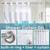 Extra Wide No Hook Waffle Weave Shower Curtain with Snap in Liner Set, 108" x 74" Hotel Luxury White Shower Curtains for Bathroom with See Through Top Window, Waterproof, Washable 108W x 74H