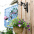 KiaoTime Cast Iron Metal 9.5" Hanging Planter Flower Pots Bracket Bird Feeder Hook Wind Chime Lanterms Hanger with Double Sided Bird for Indoor Outdoor Wall Fence Deck Trees Patio Garden Post Arm