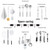 2 Pack Broom Holder Wall Mount, 5 Racks 4 Hooks Mop and Broom Organizer