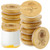 Gueevin 12 Pieces Bamboo Yogurt Jar Lids Compatible with Oui Yogurt Jars