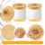 Gueevin 12 Pieces Bamboo Yogurt Jar Lids Compatible with Oui Yogurt Jars