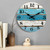 CHYLIN Nautical 14 Inch Wall Clock, Blue Ocean Theme, Silent Sweep Movement, Easy to Read, Good Gift