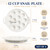 Okllen 4 Pack Ceramic Escargot Plates with 12 Holes and Handles, 9 Inch Seafood Snail Dish Footed Plates White Escargot Baking Dish Server for Home, Kitchen, Restaurant, Hotel, BBQ