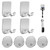 Diesisa Razor Holder for Shower + Adhesive Wall Hooks, Premium 304 Stainless Steel Shower Razor Holder with Heavy Duty Waterproof Sticky Hooks for Hanging Towels, Coat, hat (4+4 Pack) - Black