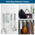 Diesisa Razor Holder for Shower + Adhesive Wall Hooks, Premium 304 Stainless Steel Shower Razor Holder with Heavy Duty Waterproof Sticky Hooks for Hanging Towels, Coat, hat (4+4 Pack) - Black