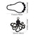 12Pcs Decorative Octopus Shower Curtain Hooks for Bathroom Rod, Black