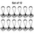 12Pcs Decorative Octopus Shower Curtain Hooks for Bathroom Rod, Black