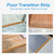 Floor Transition Strip 2"/6.6FT Threshold Strip Vinyl Floor Trim Brown