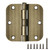 TDCHINGES Rounded Door Hinges 3.5" X 3 1/2 Inch Antique Brass 5/8" 6 Pack