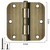 TDCHINGES Rounded Door Hinges 3.5" X 3 1/2 Inch Antique Brass 5/8" 6 Pack