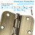 TDCHINGES Rounded Door Hinges 3.5" X 3 1/2 Inch Antique Brass 5/8" 6 Pack