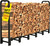 Amagabeli 6ft Firewood Rack Outdoor Heavy Duty Adjustable Indoor Fire Wood Rack Log Holder Organizer Stand for Fireplace Metal Wood Pile Lumber Storage Organizer Stacker for Patio Porch Black