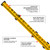 Firecore 13 ft Aluminum Grade Rod, 8ths, Telescopic, Bubble Level