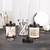3 Pack Apothecary Jar Canisters Bathroom Vanity Organizer (Bronze)
